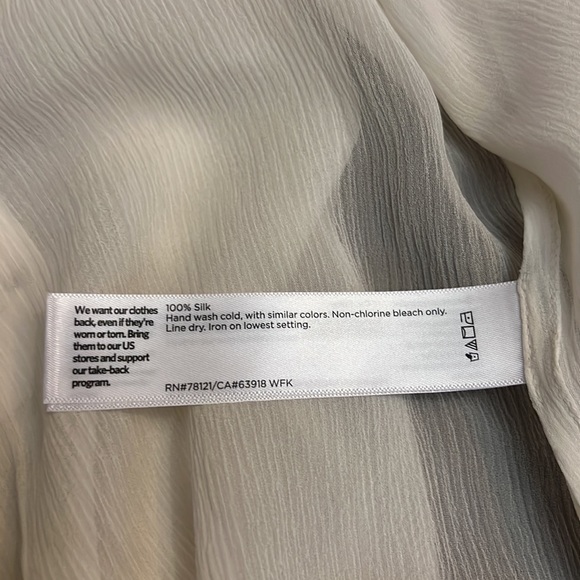 Eileen Fisher Crinkled Sheer Silk Point Collar Long SleeveOpenFront Midi Jacket - Picture 7 of 9